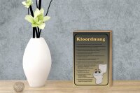 Holzschild Spruch 12x18cm Kloordnung Toilette WC Regeln