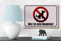 Holzschild Hinweis 18x12cm hier ist kein Hundeklo