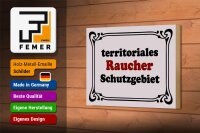 Holzschild Hinweis 18x12cm Raucher Schutzgebiet
