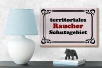 Holzschild Hinweis 18x12cm Raucher Schutzgebiet