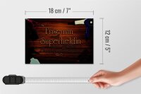 Holzschild Spruch 18x12cm Friseurin Superheldin