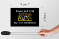 Holzschild Spruch 18x12cm Deutscher durch Geburt Bayer
