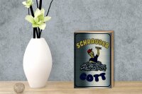 Holzschild Spruch 12x18cm Schrauber Gott Werkzeug