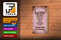 Holzschild Spruch 12x18cm Hotel Mama All inklusive 24/7