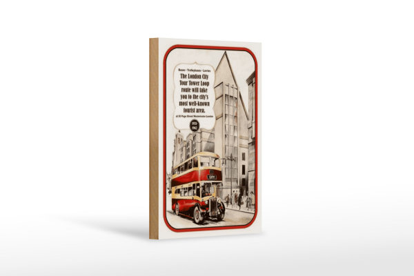 Holzschild Spruch 12x18cm London City Tour 1931-1962