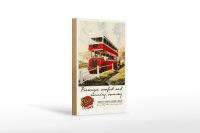 Holzschild Spruch 12x18cm Foden Bus Tour comfort economy