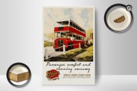 Holzschild Spruch 12x18cm Foden Bus Tour comfort economy