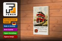 Holzschild Spruch 12x18cm Foden Bus Tour comfort economy