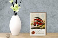 Holzschild Spruch 12x18cm Foden Bus Tour comfort economy