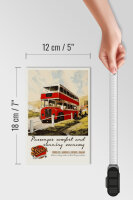 Holzschild Spruch 12x18cm Foden Bus Tour comfort economy