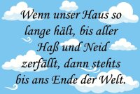 Blechschild 20x30cm Spruch unser Haus bis ans Ende der Welt