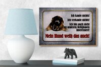 Holzschild Hinweis 18x12cm kaufe nichts mein Hund weiß