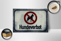 Holzschild Hinweis 18x12cm Hund Hundeverbot