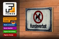 Holzschild Hinweis 18x12cm Hund Hundeverbot