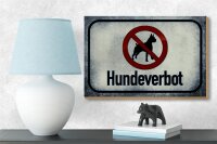 Holzschild Hinweis 18x12cm Hund Hundeverbot