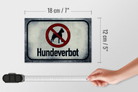 Holzschild Hinweis 18x12cm Hund Hundeverbot