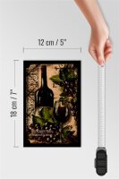 Holzschild Kunst 12x18cm Stillleben Vino Rosso Rotwein