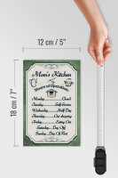 Holzschild Spruch 12x18cm Mom`s Kitchen Hours Operation