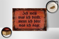 Holzschild Spruch 18x12cm ich weiß was ich denke wenn