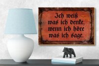 Holzschild Spruch 18x12cm ich weiß was ich denke wenn