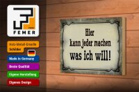 Holzschild Spruch 18x12cm kann jeder machen was ich will