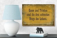 Holzschild Spruch 18x12cm Essen Trinken 3 schönste Dinge