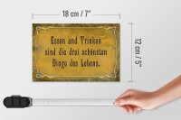 Holzschild Spruch 18x12cm Essen Trinken 3 schönste Dinge