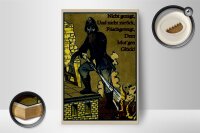 Holzschild Retro 12x18cm Feuerwehrmann nicht gezagt und
