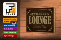 Holzschild Hinweis 18x12cm Gentelmen´s Lounge Members
