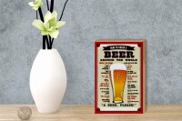 Holzschild Bier 12x18cm Beer around the world beer please