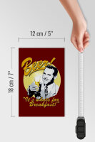Holzschild Bier 12x18cm Beer it´s whats for Breakfast