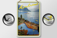 Blechschild Reise 12x18 cm Montreaux Suisse Schweiz Deko Schild