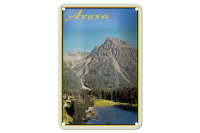 Blechschild Reise 12x18 cm Wengen Berner Oberland Deko Schild