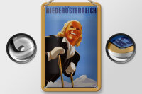 Blechschild Reise 12x18 cm Niederösterreich Frau Deko Schild