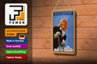 Blechschild Reise 12x18 cm Niederösterreich Frau Deko Schild