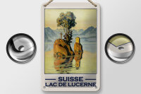 Blechschild Reise 12x18 cm Suisse Lac de Lucerne Deko Schild
