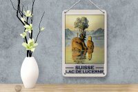 Blechschild Reise 12x18 cm Suisse Lac de Lucerne Deko Schild