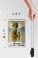 Blechschild Reise 12x18 cm Suisse Lac de Lucerne Deko Schild