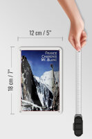 Blechschild Reise 12x18 cm France Chamonix Mt. Blanc Berge Deko Schild
