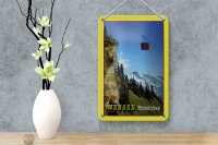 Blechschild Reise 12x18 cm Wengen Männlichen Gondel Berge Deko Schild