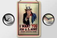 Blechschild Spruch 12x18 cm I want you for U.S.Army Deko Schild