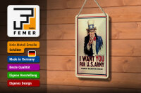 Blechschild Spruch 12x18 cm I want you for U.S.Army Deko Schild