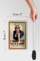 Blechschild Spruch 12x18 cm I want you for U.S.Army Deko Schild