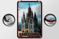 Blechschild Reise 12x18 cm Barcelona Kathedrale Deko Schild