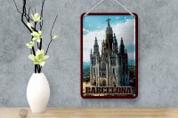 Blechschild Reise 12x18 cm Barcelona Kathedrale Deko Schild