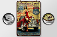 Blechschild Retro 12x18 cm American Diner Breakfast Lunch Deko Schild