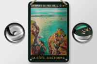Blechschild Reise 12x18 cm Chemins de fer de L etat La Cote Bretonne Deko Schild