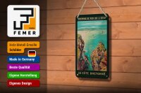 Blechschild Reise 12x18 cm Chemins de fer de L etat La Cote Bretonne Deko Schild