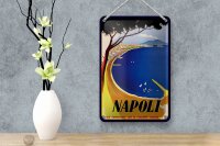 Blechschild Reise 12x18 cm Napoli Italien Meer Strand Deko Schild