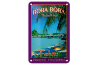 Blechschild Reise 12x18 cm Bora Bora Tahiti Meer Strand Deko Schild